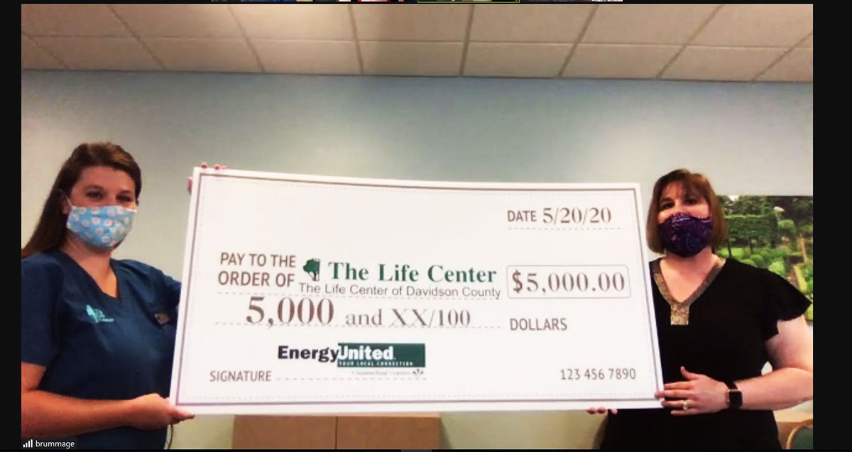 The Life Center Energy United Donation